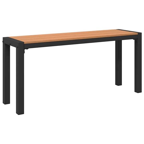 Grote foto vidaxl tuinbank bruin 100 x 28 x 45 cm staal tuin en terras tuinmeubelen