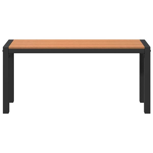 Grote foto vidaxl tuinbank bruin 100 x 28 x 45 cm staal tuin en terras tuinmeubelen