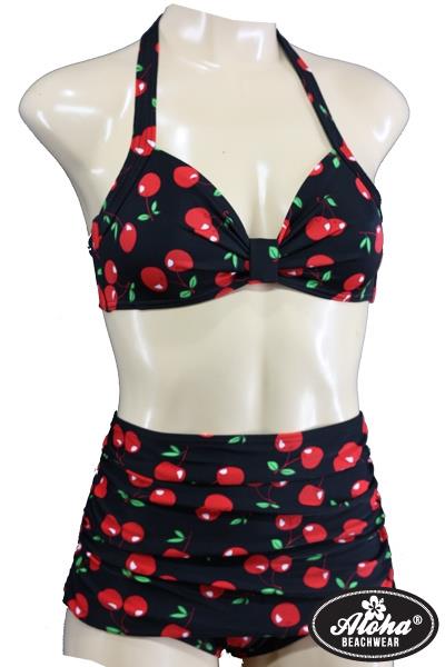 Grote foto aloha beachwear 50 bikini red cherry. kleding dames badmode en zwemkleding