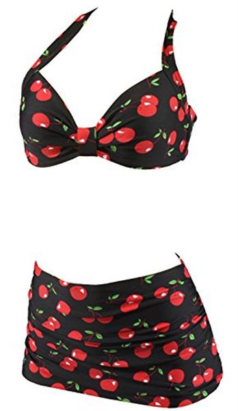 Grote foto aloha beachwear 50 bikini red cherry. kleding dames badmode en zwemkleding