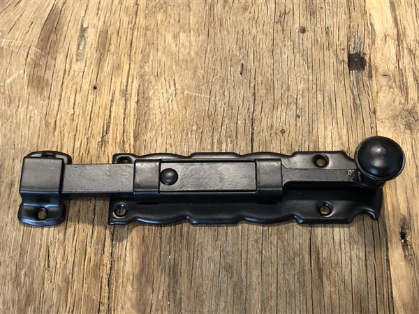 Grote foto schuifslot grendel coria 150 zwart staal. doe het zelf en verbouw materialen en producten