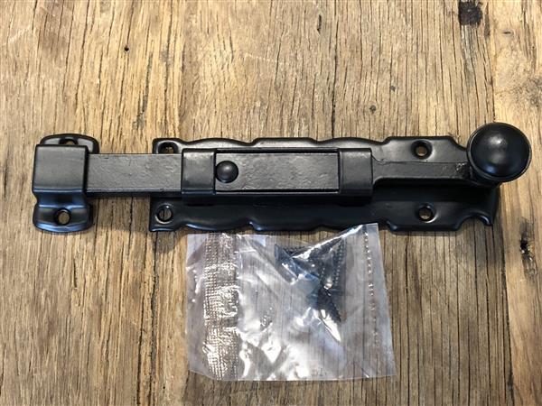 Grote foto schuifslot grendel coria 150 zwart staal. doe het zelf en verbouw materialen en producten