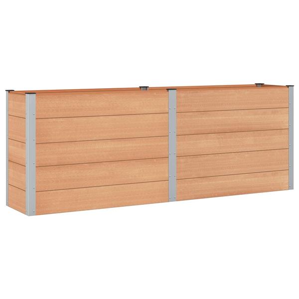 Grote foto vidaxl verhoogde plantenbak bruin 250 x 50 x 91 cm tuin en terras overige tuin en terras