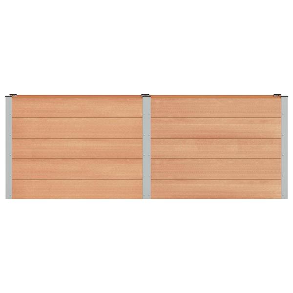 Grote foto vidaxl verhoogde plantenbak bruin 250 x 50 x 91 cm tuin en terras overige tuin en terras
