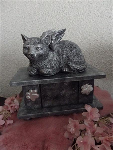 Grote foto poezenbeeld met op urn als set te koop dieren en toebehoren katten accessoires