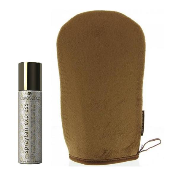 Grote foto curasano spraytan express tanning spray 50ml handschoen kleding dames sieraden