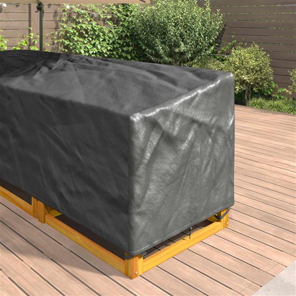 Grote foto vidaxl meubelhoes zwart 250 x 180 x 80 cm 210d oxford stof tuin en terras tuinmeubelen