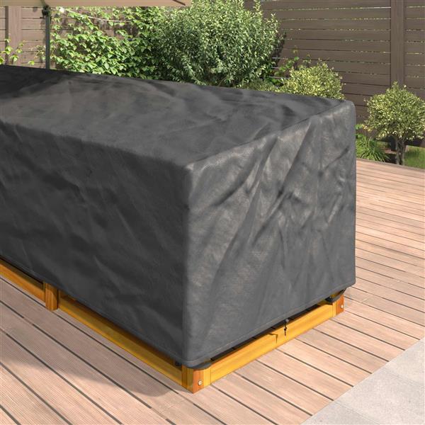 Grote foto vidaxl meubelhoes zwart 330 x 255 x 80 cm 210d oxford stof tuin en terras tuinmeubelen