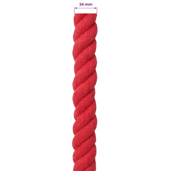 Grote foto vidaxl touw rood 2 4 x 2 4 x 5000 cm katoen doe het zelf en verbouw materialen en producten