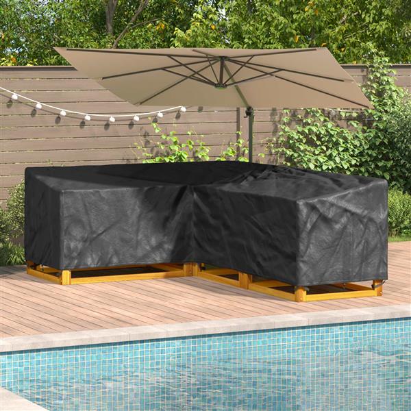 Grote foto vidaxl meubelhoes zwart 250 x 180 x 80 cm 210d oxford stof tuin en terras tuinmeubelen