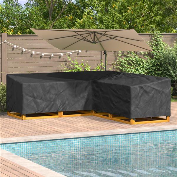 Grote foto vidaxl meubelhoes zwart 270 x 270 x 80 cm 210d oxford stof tuin en terras tuinmeubelen