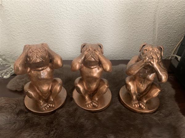 Grote foto stafford bully hondenbeeldjes set van 3 aanbieding dieren en toebehoren toebehoren