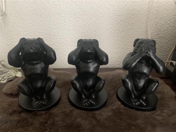Grote foto stafford bully hondenbeeldjes set van 3 aanbieding dieren en toebehoren toebehoren