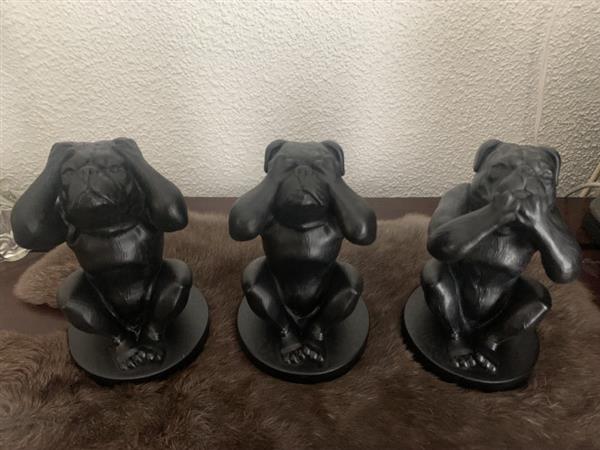 Grote foto stafford bully hondenbeeldjes set van 3 aanbieding dieren en toebehoren toebehoren