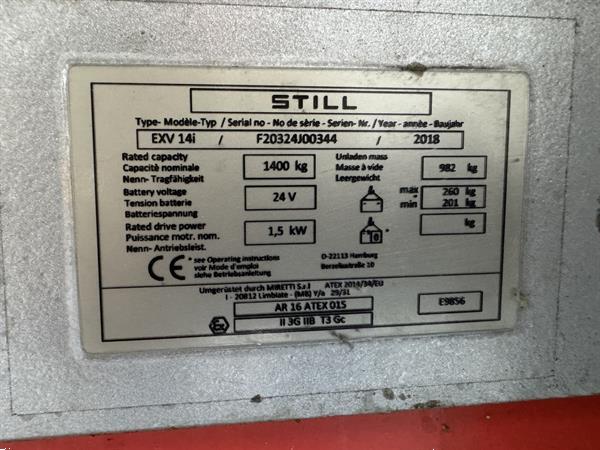 Grote foto exv 14 i demo atex ex miretti 3g zone 2 new battery doe het zelf en verbouw hefwerktuigen