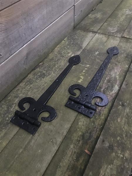 Grote foto een set hengen mat zwart vervaardigd uit smeedijzer doe het zelf en verbouw materialen en producten
