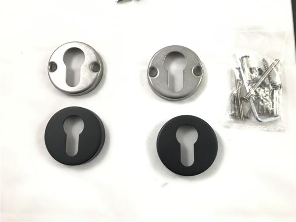 Grote foto complete deurbeslag set incl. slot en drie sleutels mat zwart din links pz72 doe het zelf en verbouw materialen en producten
