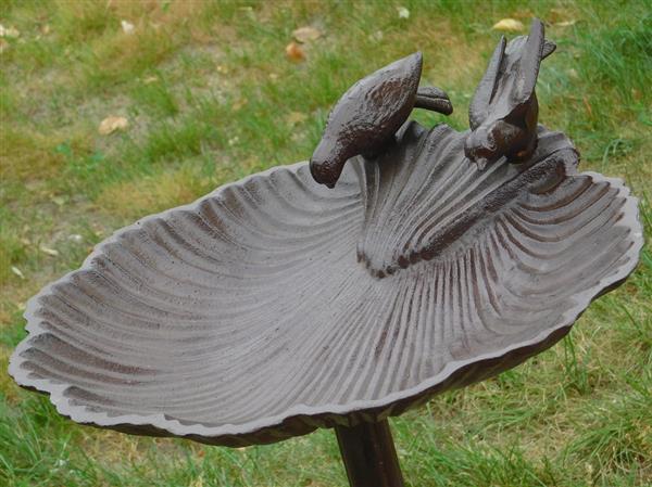 Grote foto fors vogelbad op standaard gietijzer bruin tuin en terras tuindecoratie