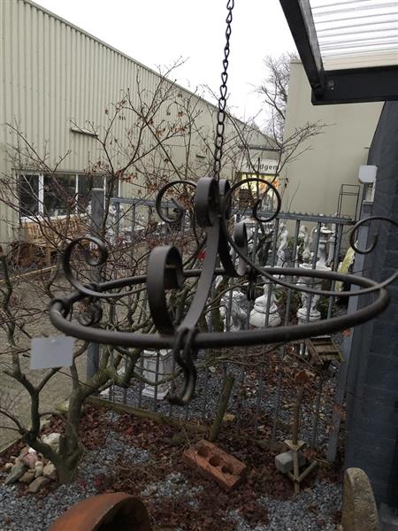 Grote foto hanger wildhaak kruidenrek ijzeren krans met 8 haken. tuin en terras tuindecoratie