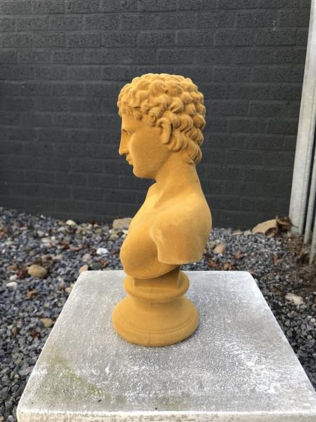 Grote foto beeld van adam afgewerkt in fluweel kleur ochre tuin en terras tuindecoratie