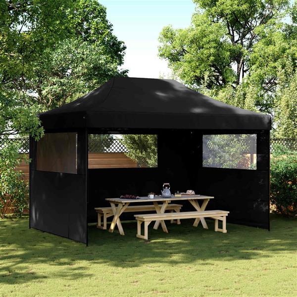 Grote foto vidaxl partytent zwart 279 x 410 x 315 cm oxford stof tuin en terras overige tuin en terras