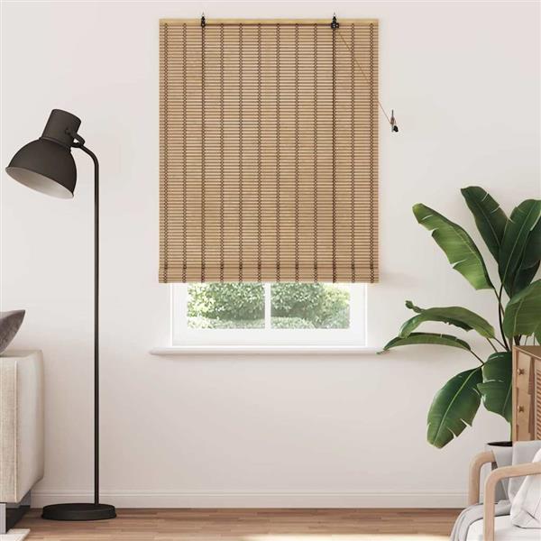 Grote foto vidaxl rolgordijn met gordijnen natuur 100 x 220 cm bamboe huis en inrichting gordijnen en lamellen
