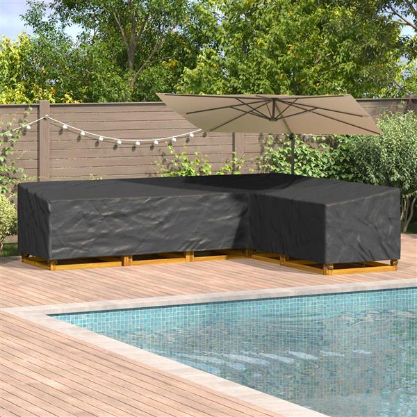 Grote foto vidaxl meubelhoes zwart 330 x 255 x 80 cm 210d oxford stof tuin en terras tuinmeubelen