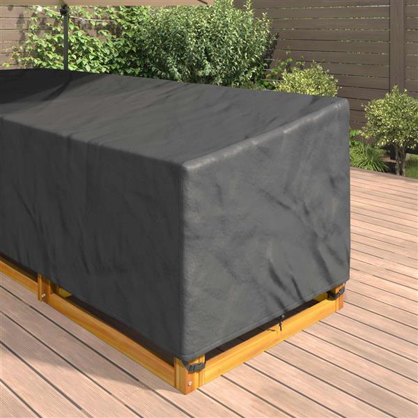 Grote foto vidaxl meubelhoes zwart 330 x 255 x 80 cm 210d oxford stof tuin en terras tuinmeubelen