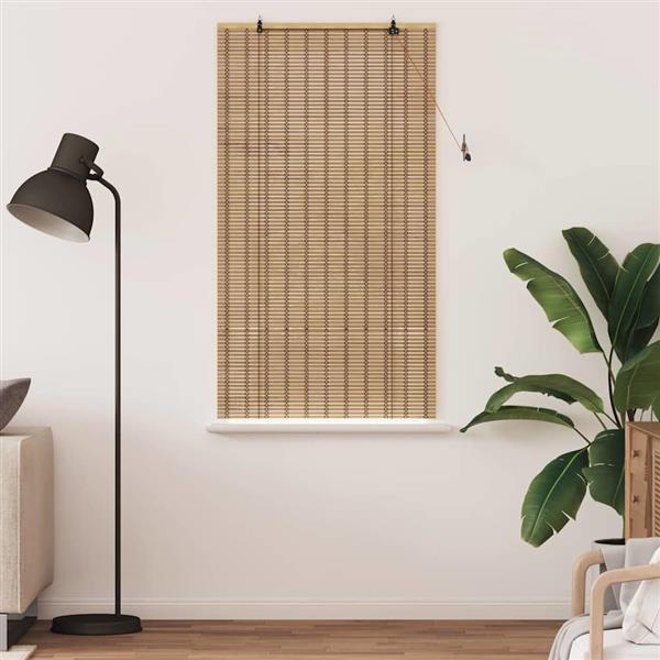 Grote foto vidaxl rolgordijn met gordijnen natuur 80 x 220 cm bamboe huis en inrichting gordijnen en lamellen