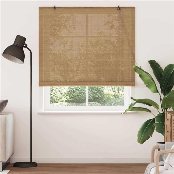 Grote foto vidaxl rolgordijn bruin 140 x 220 cm bamboe huis en inrichting gordijnen en lamellen