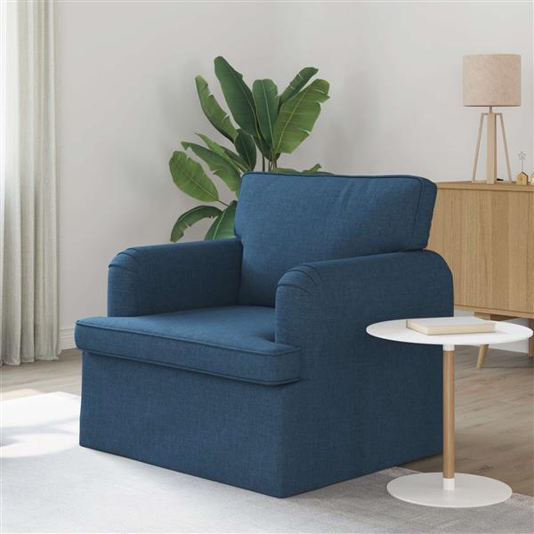 Grote foto vidaxl bank blauw 84 x 80 x 85 cm stof huis en inrichting bankstellen