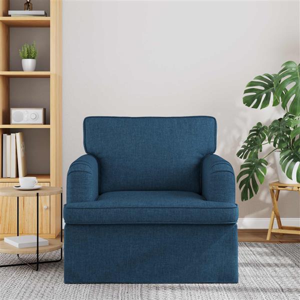 Grote foto vidaxl bank blauw 84 x 80 x 85 cm stof huis en inrichting bankstellen