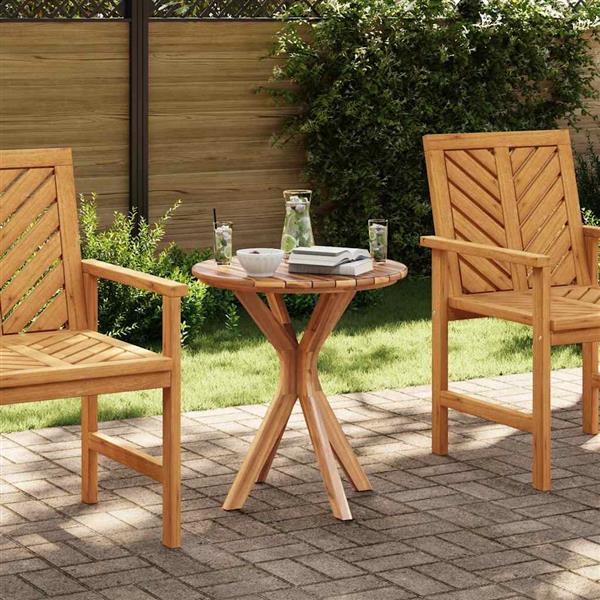Grote foto vidaxl bijzettafel bruin 70 x 70 x 75 cm massief teakhout tuin en terras tuinmeubelen