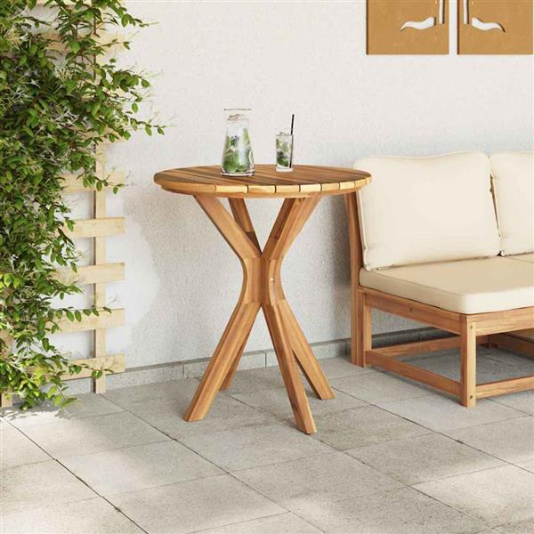 Grote foto vidaxl bijzettafel bruin 70 x 70 x 75 cm massief teakhout tuin en terras tuinmeubelen