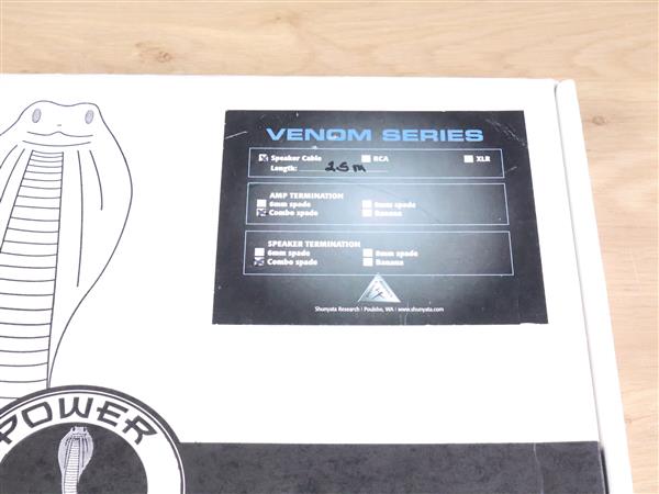 Grote foto shunyata research venom audio speaker cables 2 5 metre audio tv en foto onderdelen en accessoires