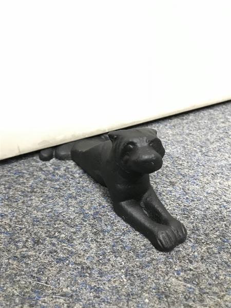 Grote foto deurstopper in de vorm van een hond leuk tuin en terras tuindecoratie