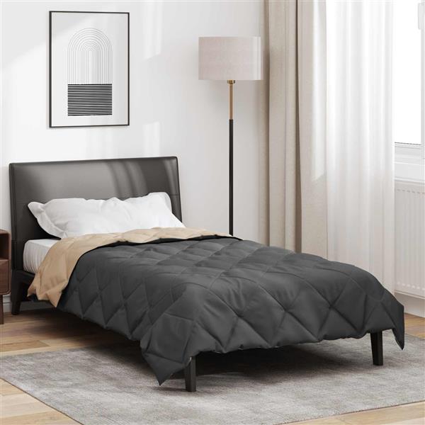 Grote foto vidaxl zomerdekbed antraciet en taupe 220 x 140 cm microfiber huis en inrichting bedden