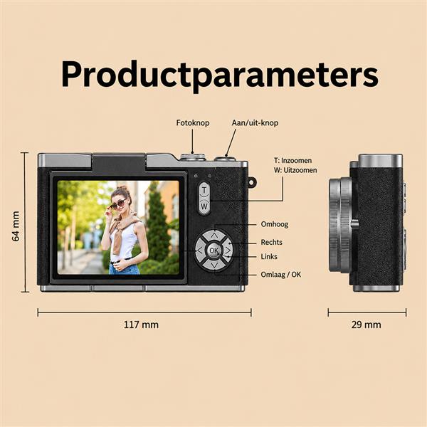 Grote foto slimlogy lk007 pro hd draaibare digitale camera zwart diversen overige diversen