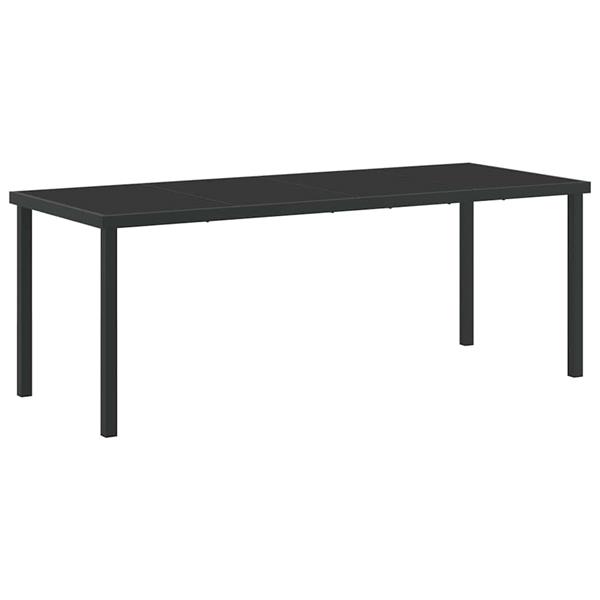 Grote foto vidaxl tuinstafel zwart 200 x 80 x 73 cm metaal tuin en terras tuinmeubelen