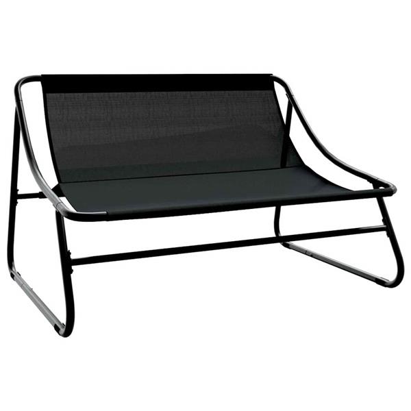 Grote foto vidaxl tuinmeubelen met kussen 3 pcs zwart gepoedercoat staal tuin en terras tuinmeubelen