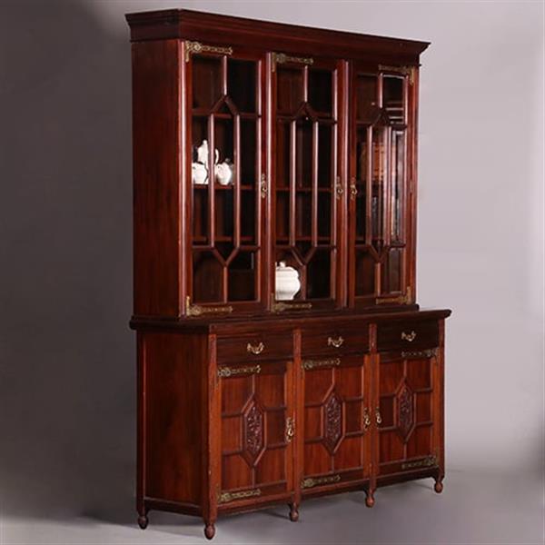 Grote foto boekenkast gemerkt maple co 6 deuren 3 laden brons beslag ca 1900 no.412040 antiek en kunst stoelen en banken