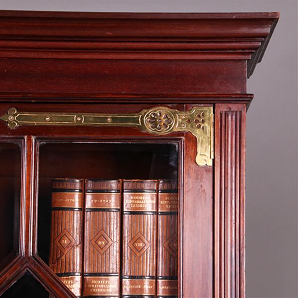 Grote foto boekenkast gemerkt maple co 6 deuren 3 laden brons beslag ca 1900 no.412040 antiek en kunst stoelen en banken