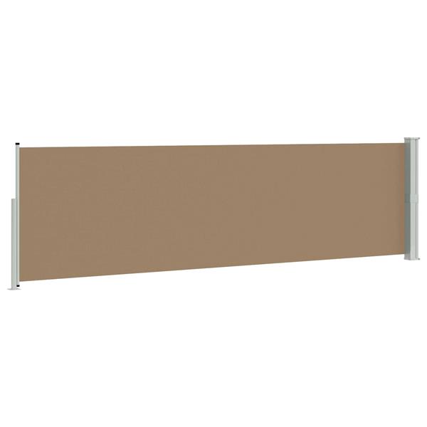 Grote foto vidaxl uittrekbaar zijscherm rechthoekig 117 x 500 cm polyester taupe tuin en terras overige tuin en terras