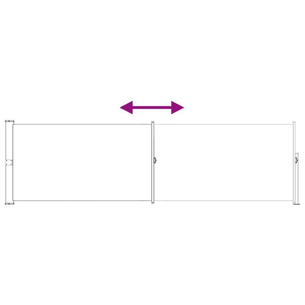 Grote foto vidaxl uittrekbaar zijscherm rechthoekig 117 x 500 cm polyester taupe tuin en terras overige tuin en terras