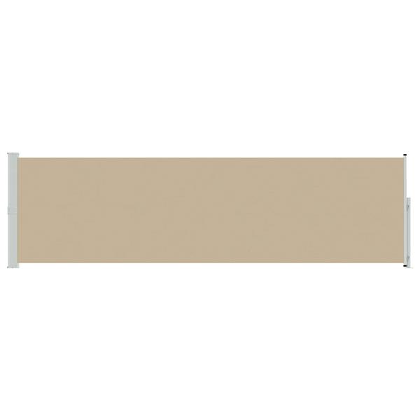 Grote foto vidaxl uittrekbaar zijscherm rechthoekig 117 x 500 cm polyester beige tuin en terras overige tuin en terras