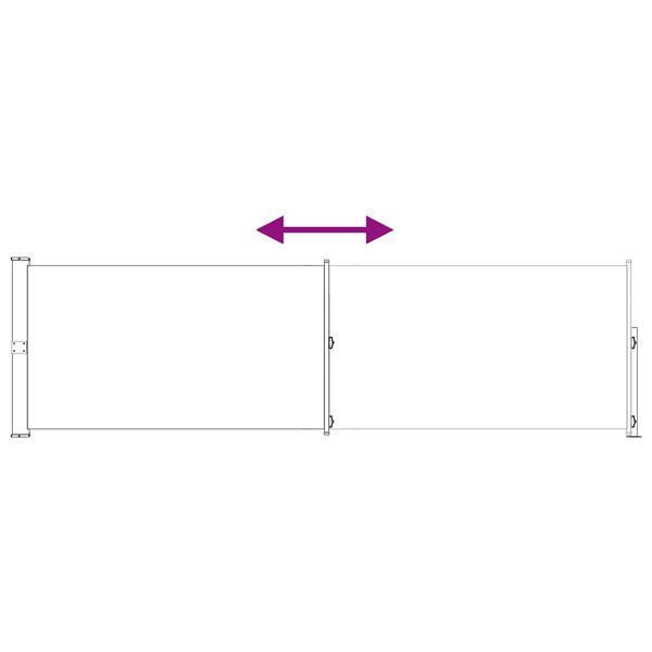 Grote foto vidaxl uittrekbaar zijscherm rechthoekig 117 x 500 cm polyester beige tuin en terras overige tuin en terras