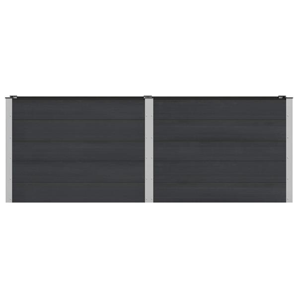 Grote foto vidaxl verhoogde plantenbak zwart 250 x 50 x 91 cm tuin en terras overige tuin en terras