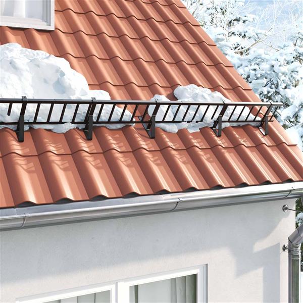 Grote foto vidaxl sneeuwbeveiligingsteun 2 pcs zwart 29 5 x 3 x 34 5 cm staal tuin en terras hekken en schuttingen