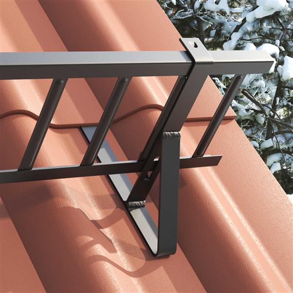 Grote foto vidaxl sneeuwbeveiligingsteun 2 pcs zwart 29 5 x 3 x 34 5 cm staal tuin en terras hekken en schuttingen