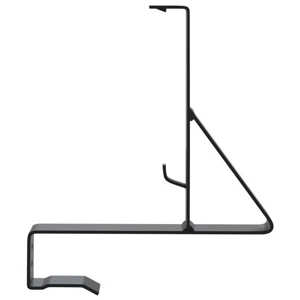 Grote foto vidaxl sneeuwbeveiligingsteun 2 pcs zwart 29 5 x 3 x 34 5 cm staal tuin en terras hekken en schuttingen